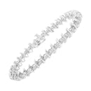 .925 Sterling Silver 1 cttw Prong-Set Diamond Link Bracelet (I-J, I1-I2) - 7.25"-3