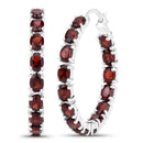 6.00 Carat Genuine Garnet .925 Sterling Silver Earrings-4
