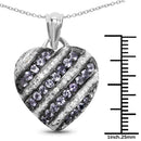 1.30 Carat Genuine Tanzanite and White Topaz .925 Sterling Silver Pendant-3