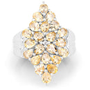 3.54 Carat Genuine Citrine and White Topaz .925 Sterling Silver Ring-3