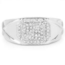14K White Gold Plated 0.24 Carat Genuine White Diamond .925 Sterling Silver Ring-3