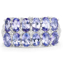 3.16 Carat Genuine Tanzanite & White Topaz .925 Sterling Silver Ring-3