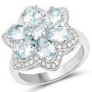 2.88 Carat Genuine Aquamarine .925 Sterling Silver Ring-1