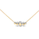 18K Rose Gold 3/4 Cttw Pave Diamonds and Graduated Red Ruby Gemstone Curved Bar Choker Necklace (G-H Color, SI1-SI2 Clarity) - Adjustable up to 14" - 16.5"-3