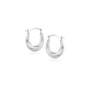 10k White Gold Oval Hoop Earrings-1