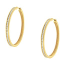 14K Yellow Gold 1.0 Cttw Round Brilliant Cut Diamond Channel Set Circle Hoop Earrings (I-J Color, I1-I2 Clarity)-3