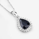 2.09 Carat Genuine Blue Sapphire and White Diamond 14K White Gold Pendant-4