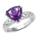 2.71 Carat Genuine Amethyst and White Topaz .925 Sterling Silver Ring-1