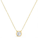.925 Sterling Silver 1/10 Cttw Round-Cut Diamond Bezel 18" Pendant Necklace (J-K Color, I1-I2 Clarity)-5