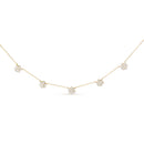 14K Yellow Gold 2.00 Cttw Diamond  Cluster 18" Station Necklace (I-J Color, I1-I2 Clarity)-1