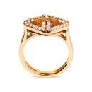 14K Yellow Gold Marquise-Cut Yellow Citrine and 1/3 Cttw Diamond Halo Cocktail Ring (G-H Color, SI1-SI2 Clarity) - Size 7-2