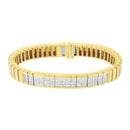 14K Yellow Gold 3 5/8 cttw Invisible Set Princess-Cut Diamond ID Tennis Bracelet (I-J Color, SI1-SI2 Clarity) - Size 7"-2