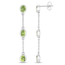 2.10 Carat Genuine Peridot .925 Sterling Silver Earrings-2