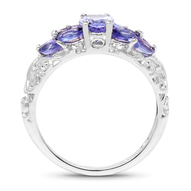 1.63 Carat Genuine Tanzanite .925 Sterling Silver Ring - 0