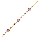14k Yellow Gold Bracelet with Multi-Colored Stones-2