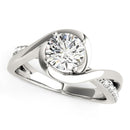 14k White Gold Split Band Round Bypass Diamond Engagement Ring (1 1/8 cttw)-1