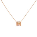 14K Yellow Gold 1/4 Cttw Diamond Matte Finished Pyramid Pendant Necklace (G-H Color, SI1-SI2 Clarity) - 18 Inches-1