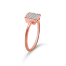10K Rose Gold 1/3 Cttw Invisible Set Princess Cut Diamond Composite Square Shape Ring for Women (H-I color, I1-I2 clarity) - Size 7-4