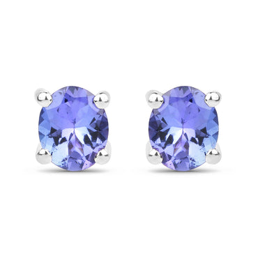 0.66 Carat Genuine Tanzanite .925 Sterling Silver Earrings