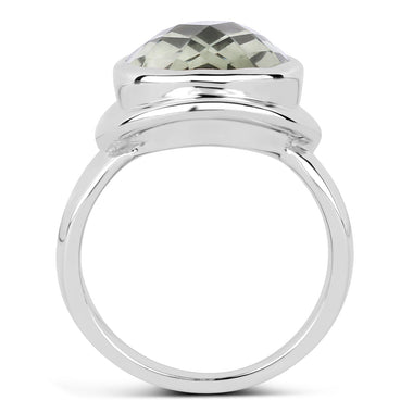 7.90 Carat Genuine Green Amethyst .925 Sterling Silver Ring - 0