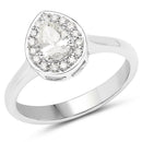 14K White Gold 0.64 Carat Genuine White Diamond Ring-1