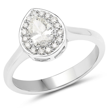 14K White Gold 0.64 Carat Genuine White Diamond Ring