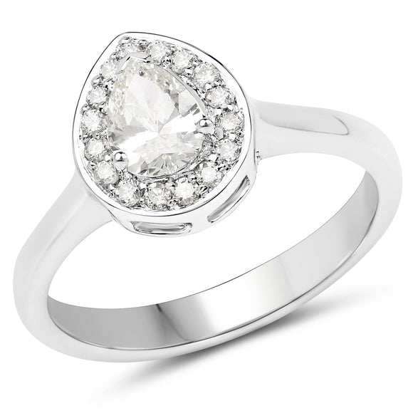 14K White Gold 0.64 Carat Genuine White Diamond Ring