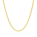 14k Yellow Gold Round Wheat Chain 1.5mm-2