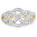 14K Yellow Gold Plated 0.26 Carat Genuine White Diamond .925 Sterling Silver Ring-3