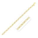 14k Yellow Gold Long Domed Paperclip Chain Bracelet (4.80 mm)-1