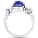 3.76 Carat Genuine Tanzanite .925 Sterling Silver Ring-2