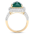 5.18 Carat Dyed Emerald and White Topaz .925 Sterling Silver Ring-2