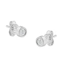 10K White Gold 0.15 Cttw Round Brilliant-Cut Near Colorless Diamond Bezel-Set Stud Earrings (H-I Color, I1-I2 Clarity)-1