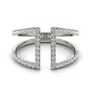 14k White Gold Open Style Dual Band Ring with Diamonds (1/2 cttw)-2