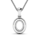 0.18 Carat Genuine White Diamond 14K White Gold Semi Mount Pendant - holds 8x6mm Oval Gemstone-3