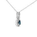 .925 Sterling Silver 6x4mm Pear Sapphire and Diamond Accent Infinity Drop 18" Pendant Necklace (H-I Color, SI1-SI2 Clarity)-3