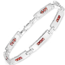 2.52 Carat Genuine Orange Sapphire .925 Sterling Silver Bracelet-1