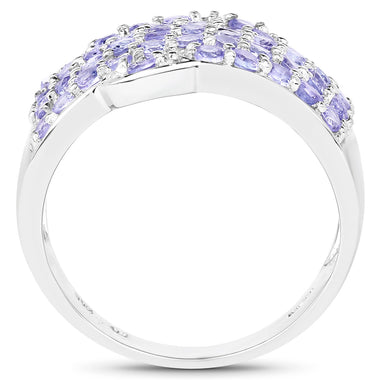 1.58 Carat Genuine Tanzanite .925 Sterling Silver Ring - 0