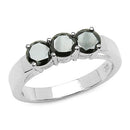 0.99 Carat Genuine Black Diamond .925 Sterling Silver Ring-1