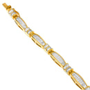 14K Yellow Gold Princess and Baguette Cut Diamond Beaded Bracelet (3.00 cttw, H-I Color, SI1-SI2 Clarity)-3