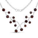 7.20 Carat Genuine Garnet .925 Sterling Silver Necklace-1