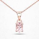 18K Rose Gold Plated 0.70 Carat Genuine Morganite .925 Sterling Silver Pendant-4