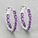 3.20 Carat Genuine Amethyst .925 Sterling Silver Earrings-4