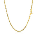 2.25mm 10k Yellow Gold Solid Diamond Cut Rope Chain-3