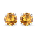 2.00 Carat Genuine Citrine .925 Sterling Silver Earrings-1
