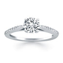 14k White Gold Micro Prong Diamond Cathedral Engagement Ring-1