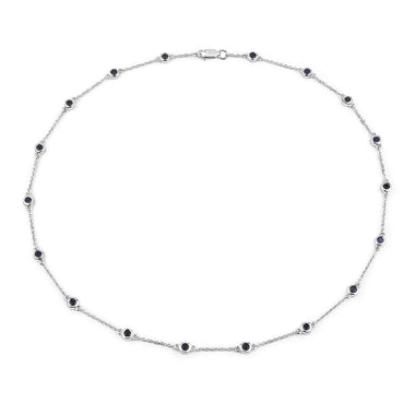 1.98 Carat Genuine Blue Sapphire .925 Sterling Silver Necklace