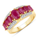 2.60 Carat Genuine Johnson Ruby and White Diamond .925 Sterling Silver Ring-1