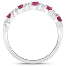 0.69 Carat Genuine Ruby and White Topaz .925 Sterling Silver Ring-3