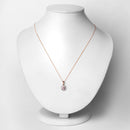 0.81 Carat Genuine Morganite and White Diamond 14K Rose Gold Pendant-2
